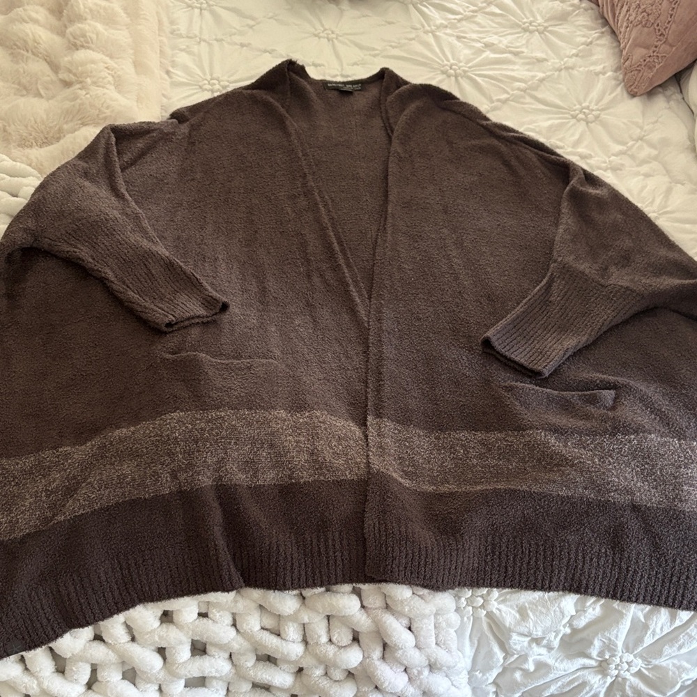 Barefoot Dreams Gray Open-Front Women’s Sweater Cardigan